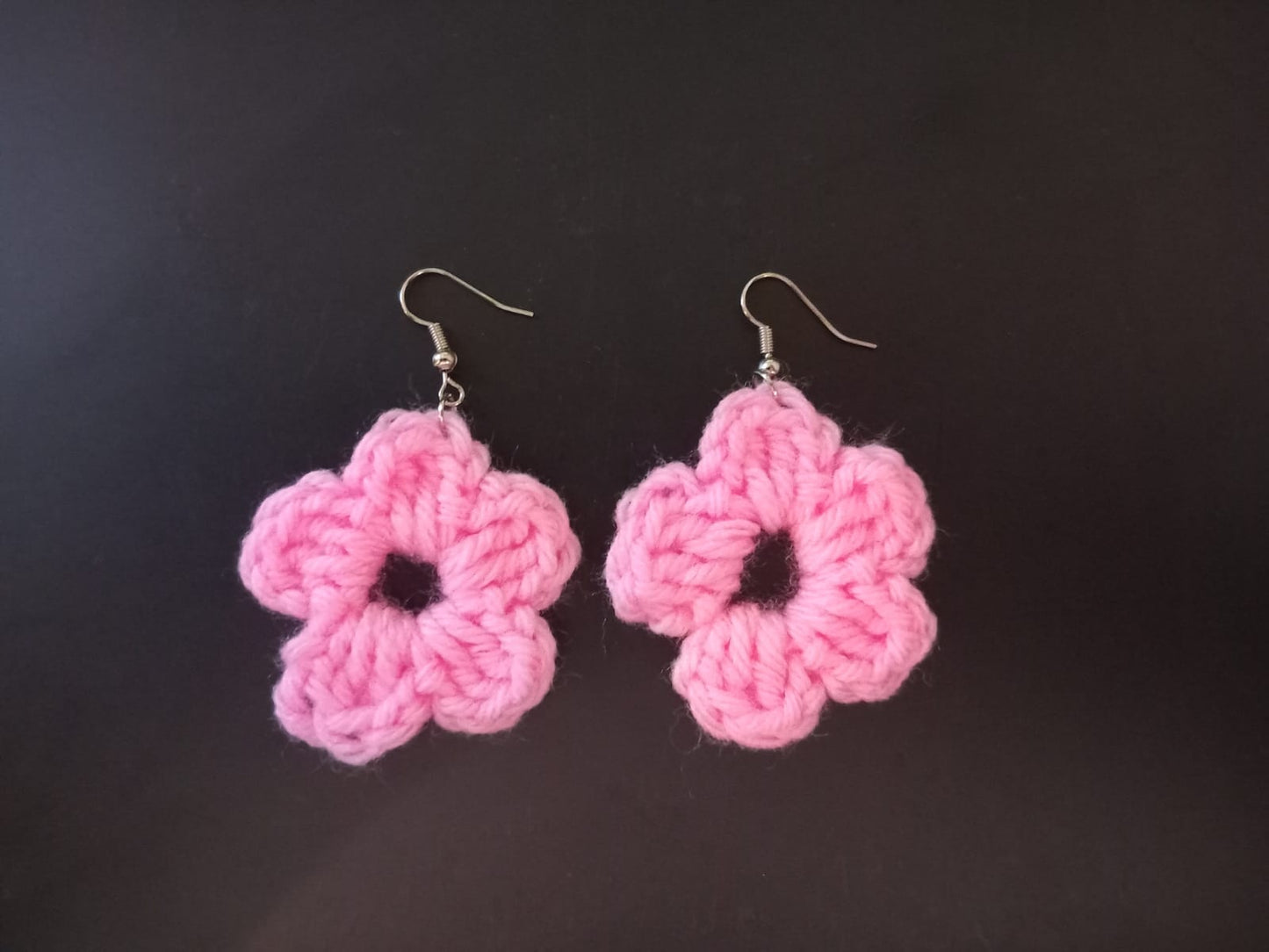 Pink Flower Earrings